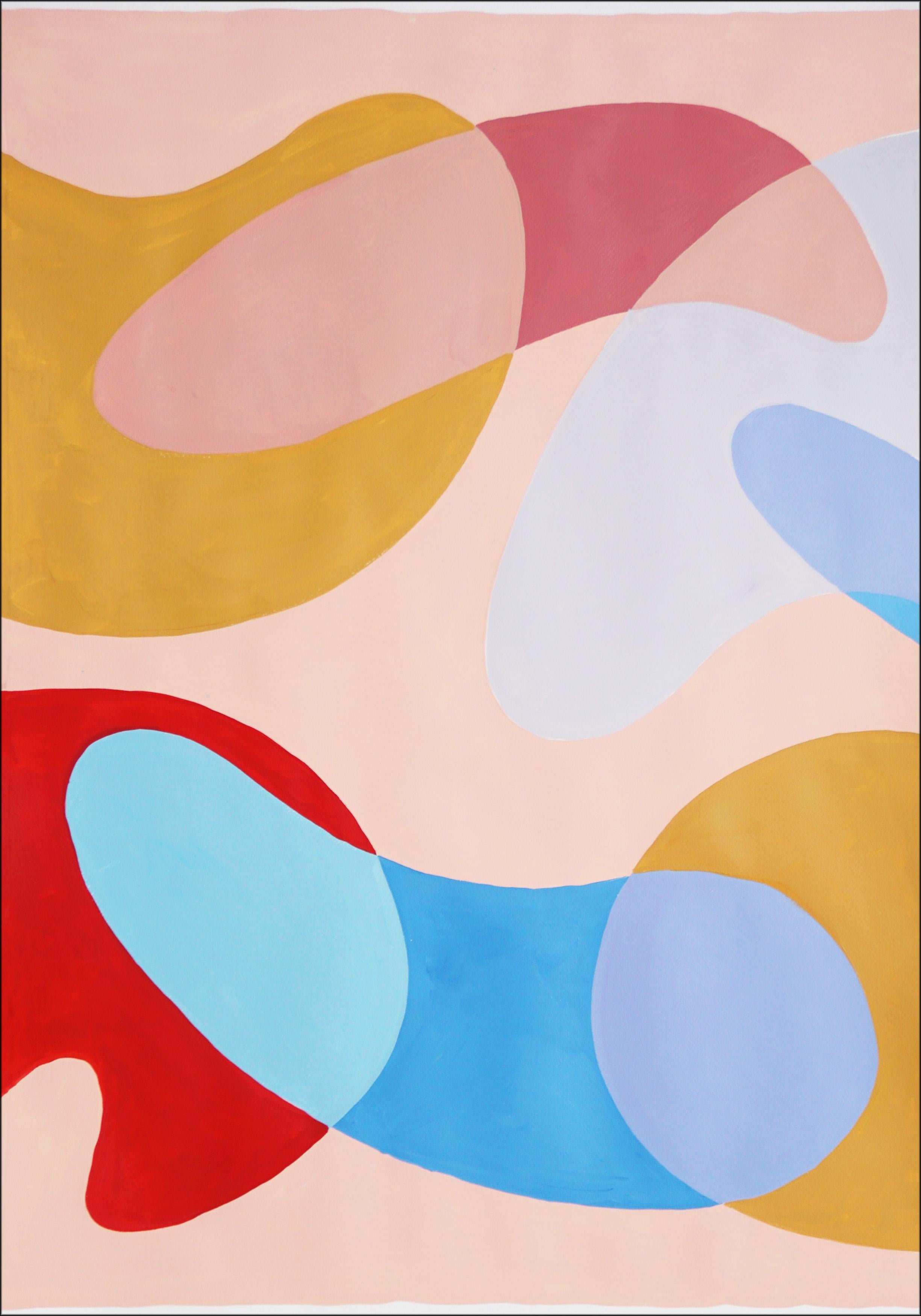 Trittico in stile Midcentury Modern, toni rossi, paesaggio astratto della Monument Valley - Abstract Painting Grigio di Ryan Rivadeneyra