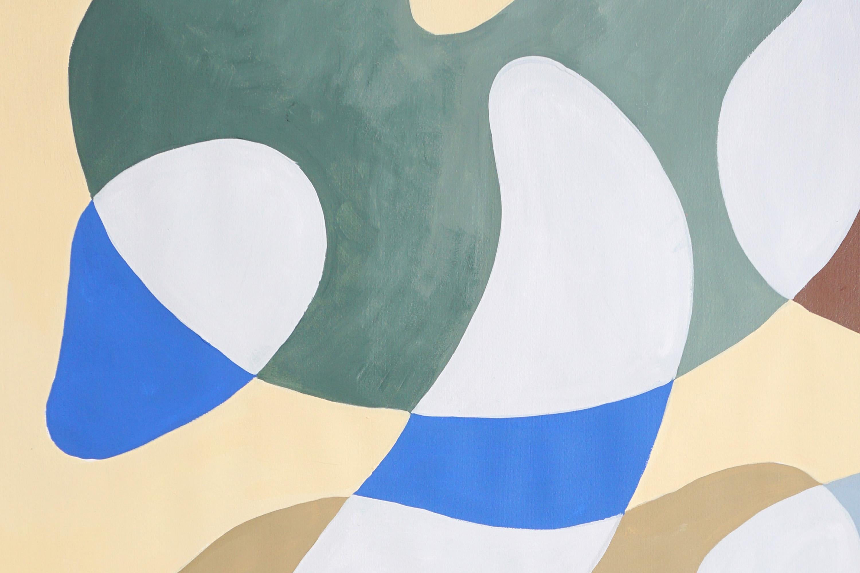 Modernistische Höhlenformen, Erdtöne Triptychon, Organische moderne Formen auf Papier im Angebot 5