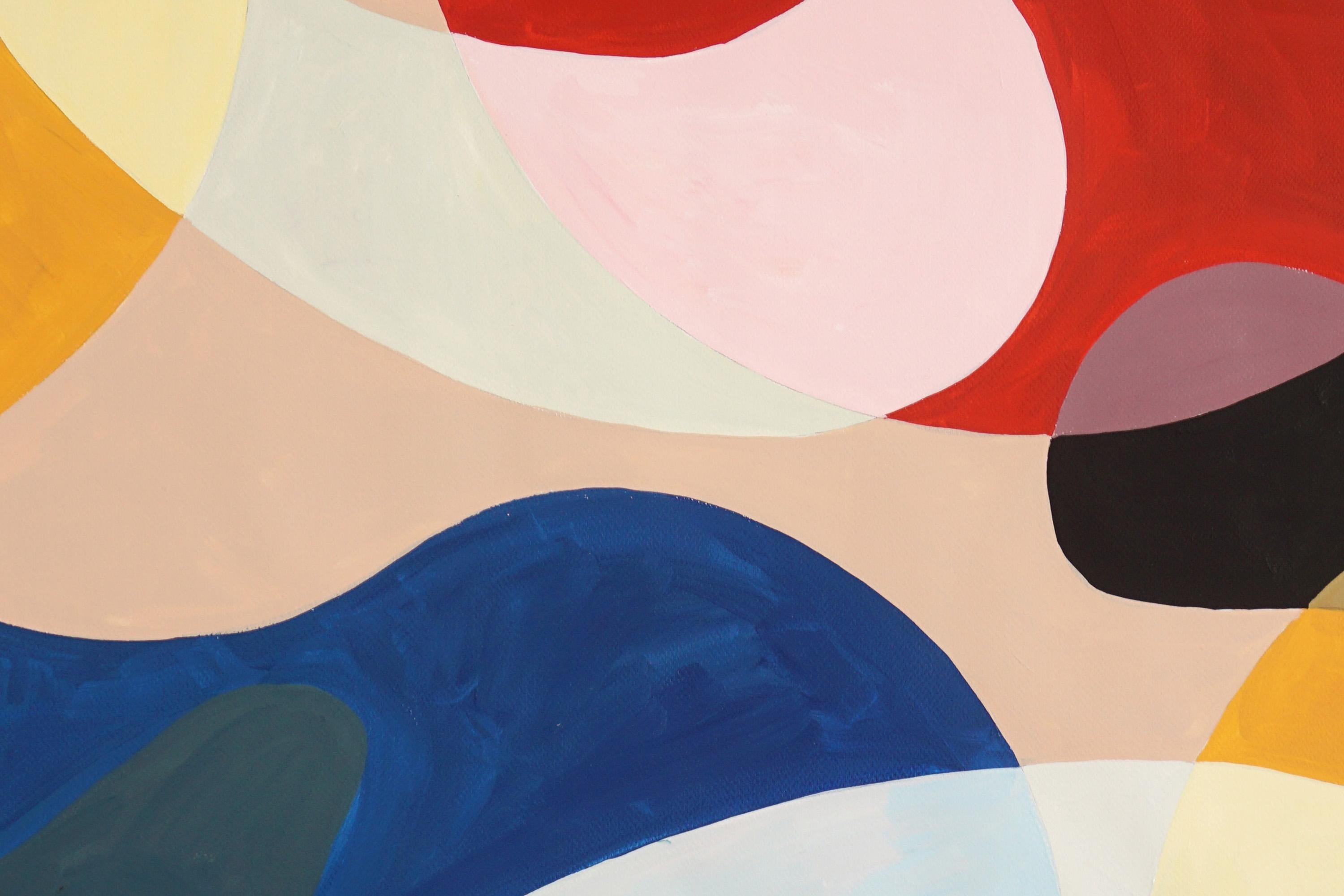 Modernist Primary Tones Triptychon, Rot, Gelb, Blau Abstrakt Midcentury  Formen im Angebot 6