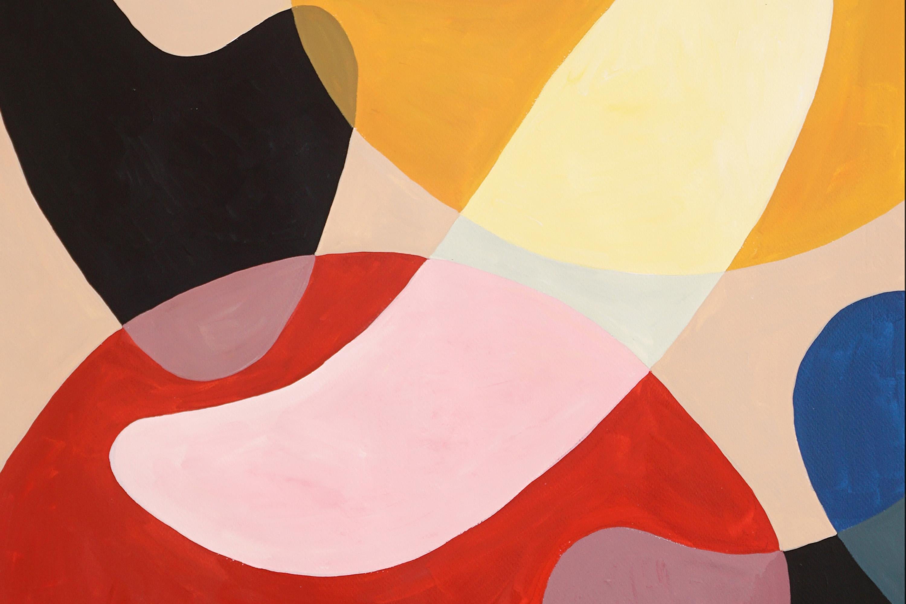 Modernist Primary Tones Triptychon, Rot, Gelb, Blau Abstrakt Midcentury  Formen im Angebot 4