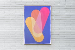 Moving and Changing, Simple Pill Shapes Transparencies, Warm Tones on Purple