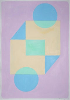 Pastel Prism, Soft Pink and Blue Tones, Constructivist Geometric,  Abstract  