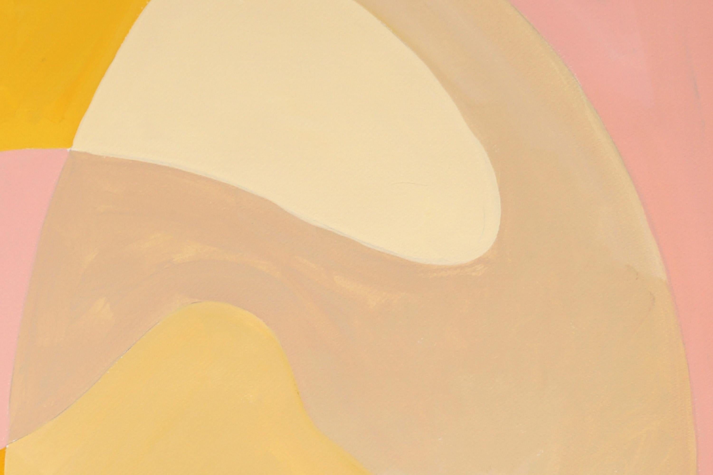 Rosa Lagoon-Sand, Dreifach- Triptychon in Form von Mid-Century-Stücken, Abstrakte Gold Transparenzen  im Angebot 5