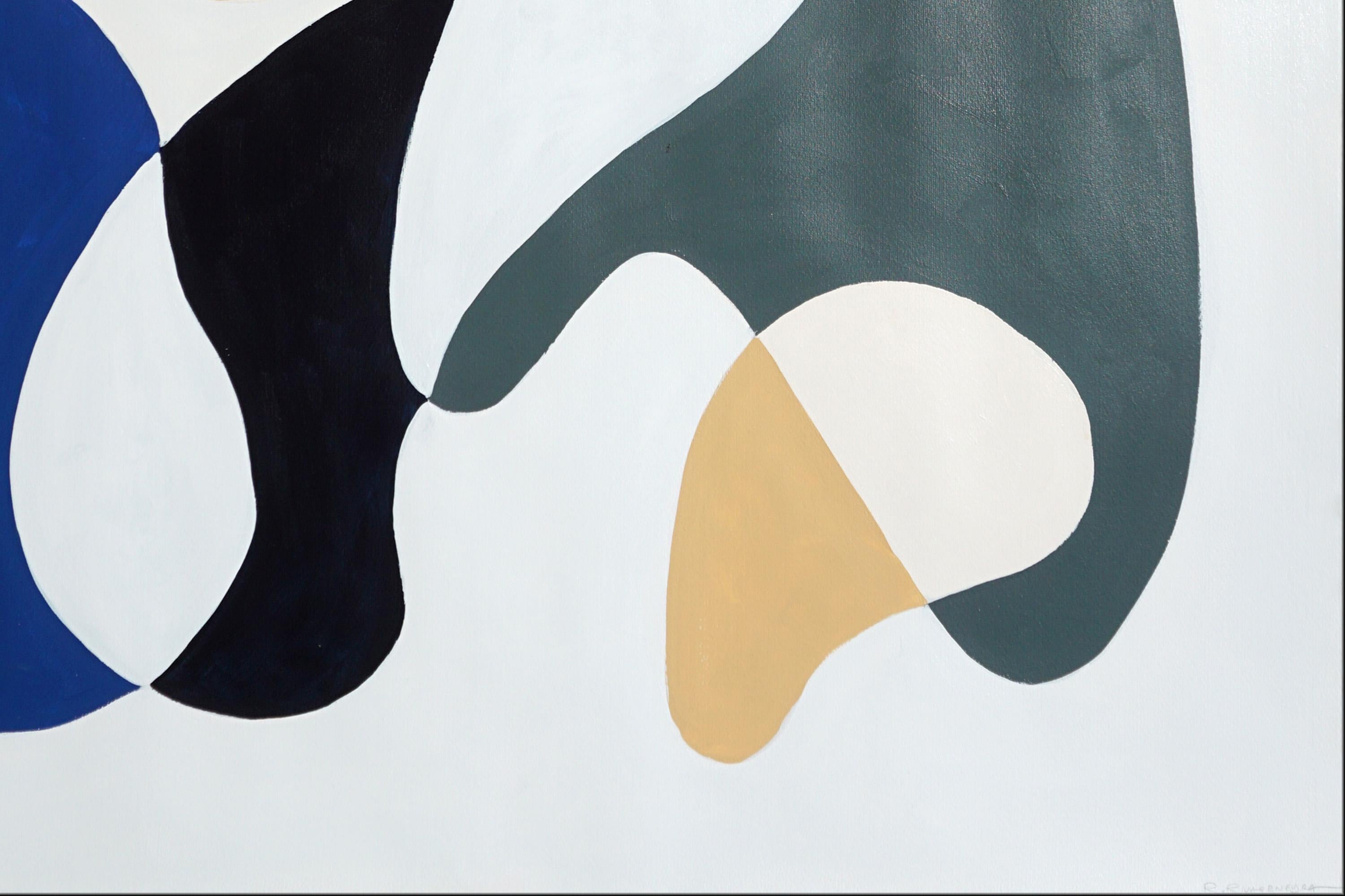 Primary Color Curves, Mid-century Modern Shapes, Triptych, Organic Forms, Paper For Sale 6