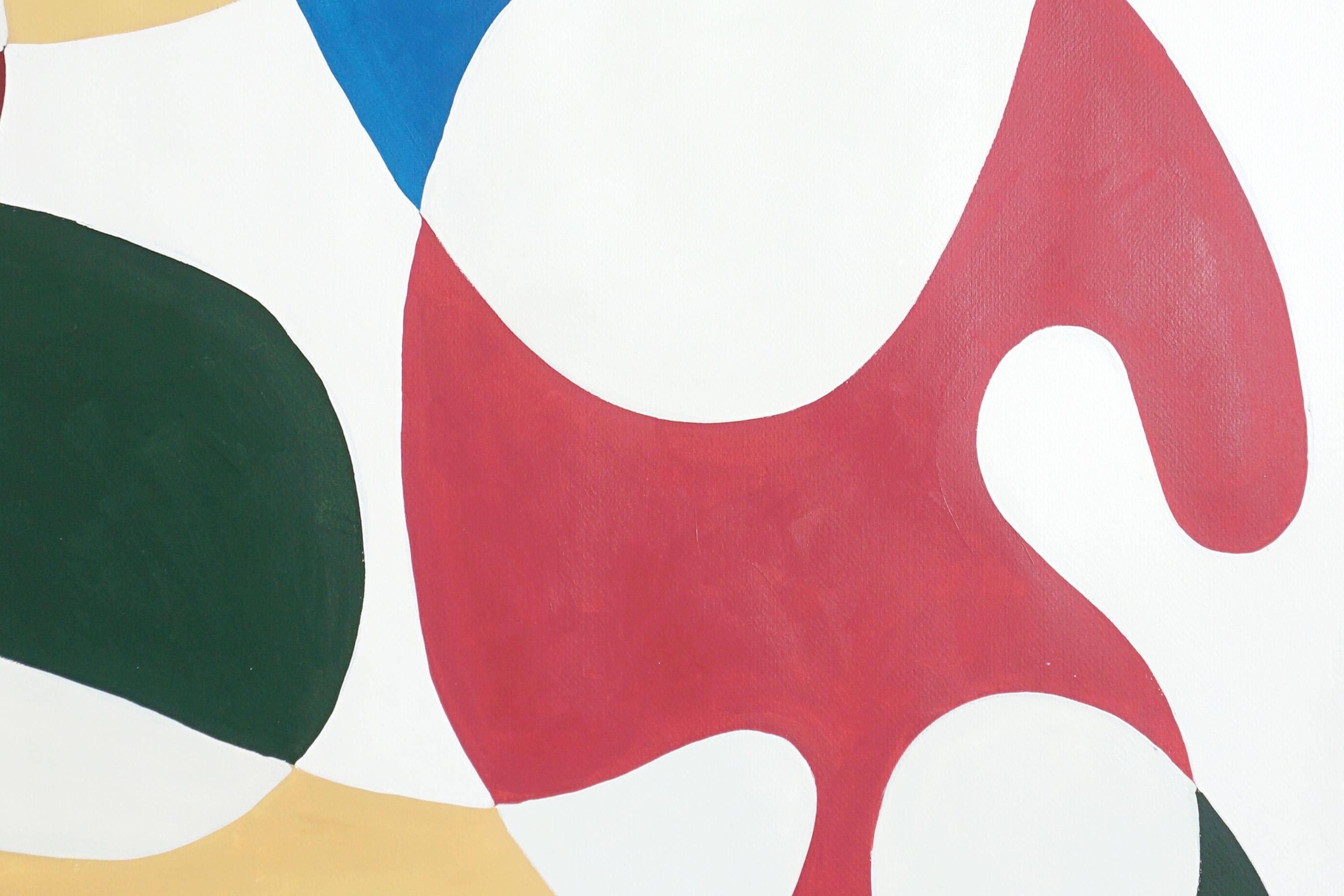 Kurven in Primärfarben, Moderne Formen aus der Mitte des Jahrhunderts, Triptychon, Organische Formen, Papier im Angebot 6