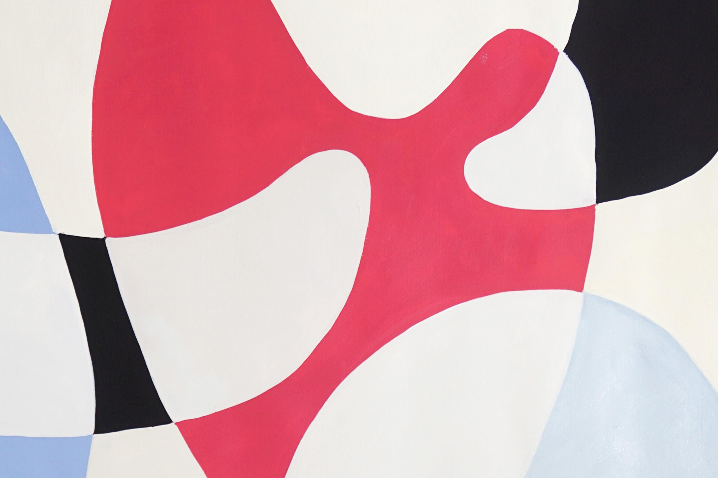 Primary Color Curves, Mid-century Modern Shapes, Triptych, Organic Forms, Paper For Sale 3