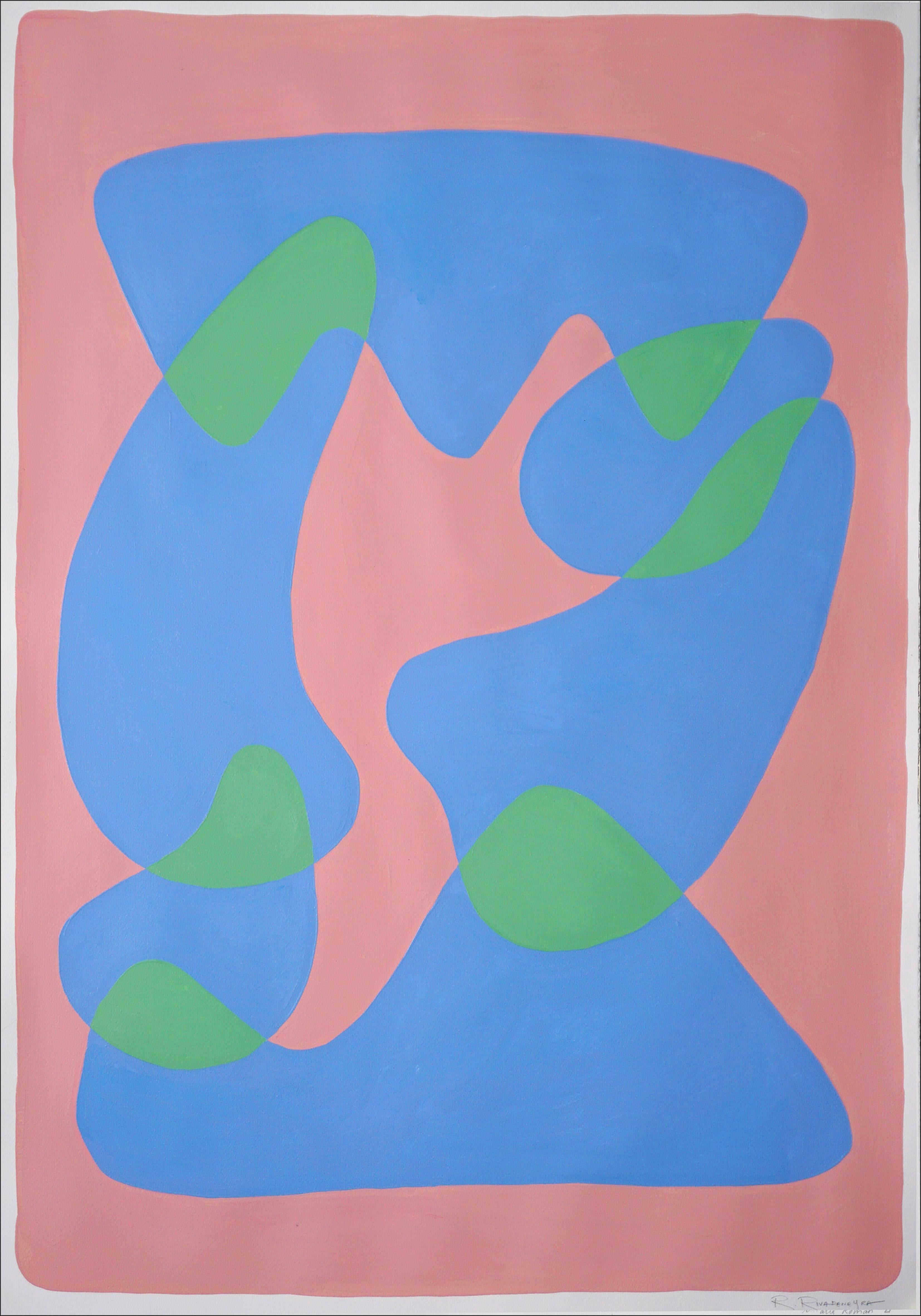 Primary Colors and Primary Shapes, Pink, Blue and Green, Pastel Tones Figures 