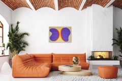 Purple Desert Mirage, Large Geometric Painting in Pale Tones, Rainbow Gradient