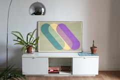 Pastel Tones, Moss Green, Yellow, Purple, Simple Round Shapes Transparencies