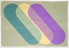 Pastel Tones, Moss Green, Yellow, Purple, Simple Round Shapes Transparencies
