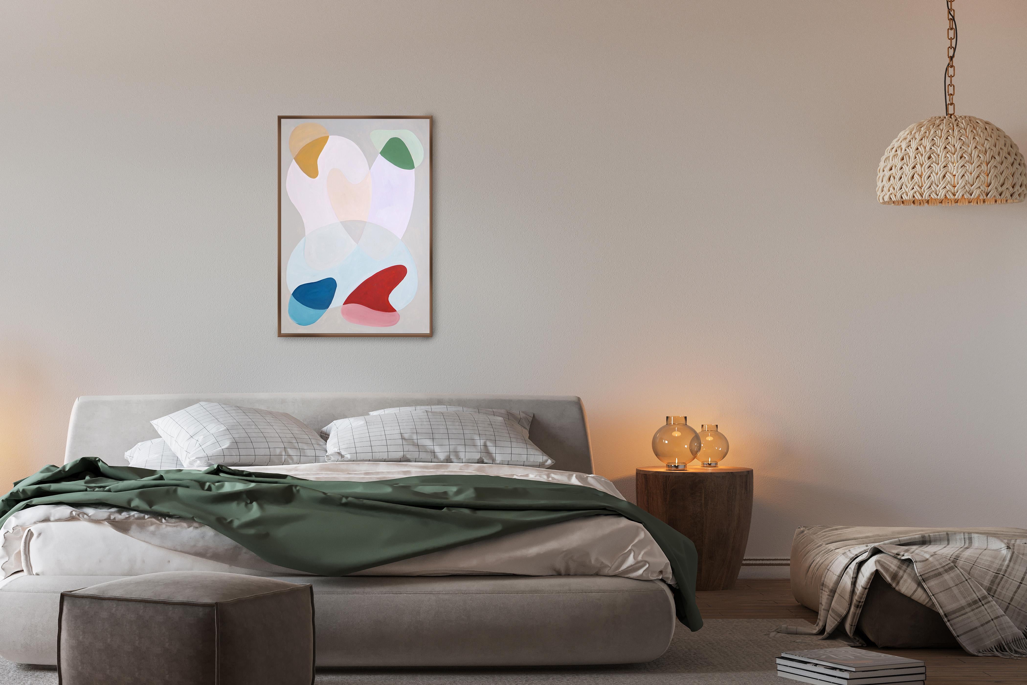 Subtle Pastel Curves, Organic Mid-Century Shapes Toned Down Colors, Transparency For Sale 1