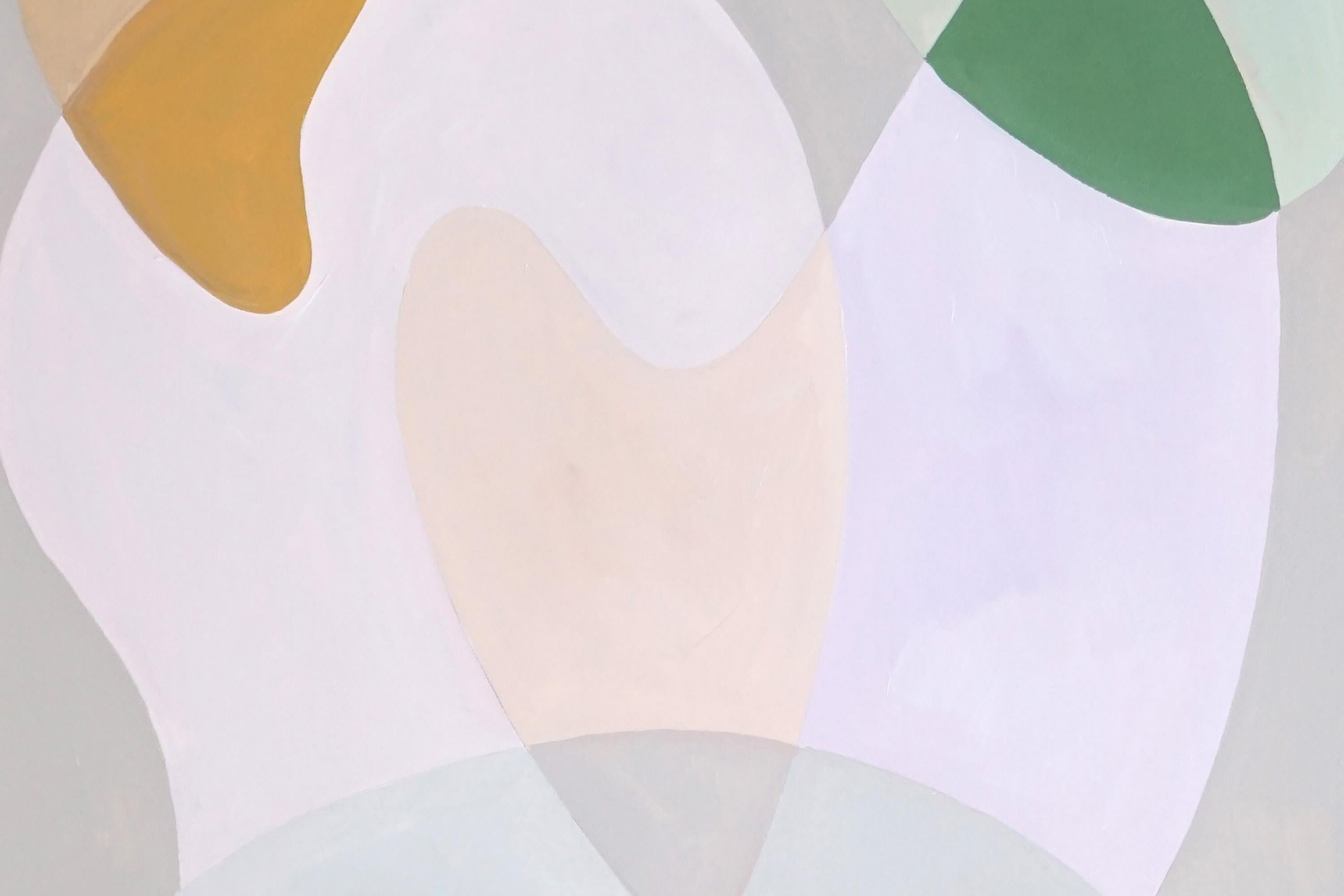 Subtle Pastel Curves, Organic Mid-Century Shapes Toned Down Colors, Transparency 1