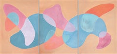 Summer Beach Puddles, Coral Tones, Turquoise Kidney Pools, Abstract Modern Forms