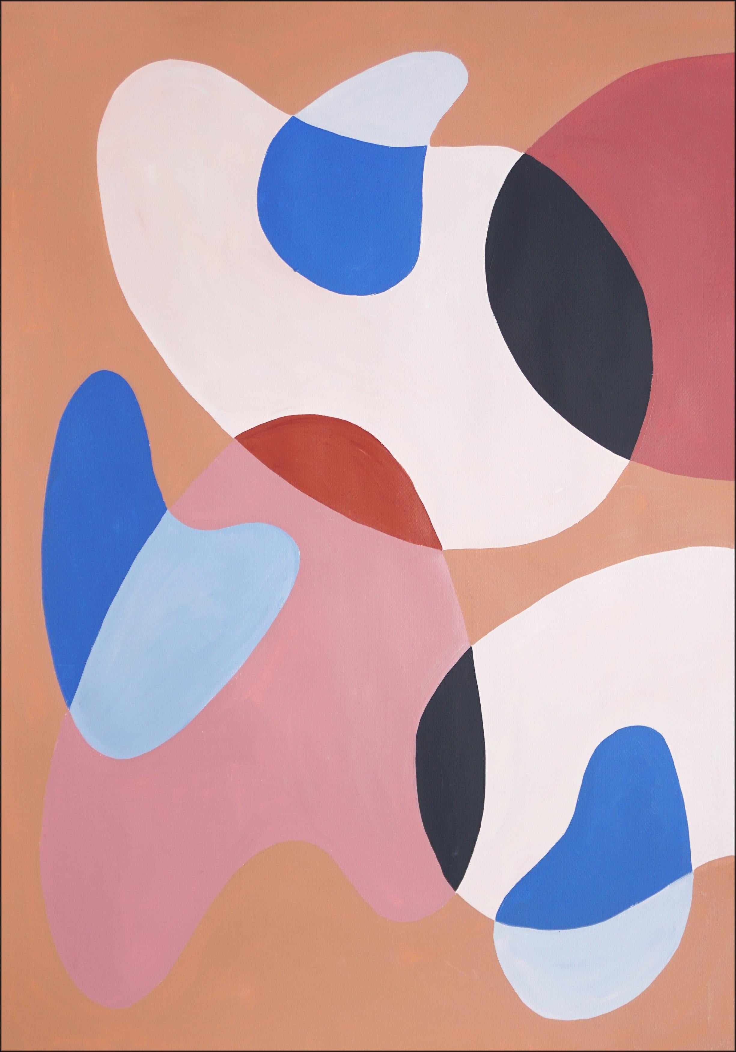 Cueva de Terracota, Formas Abstractas Modernas de Mediados de Siglo, Díptico de Pintura sobre Papel en venta 1