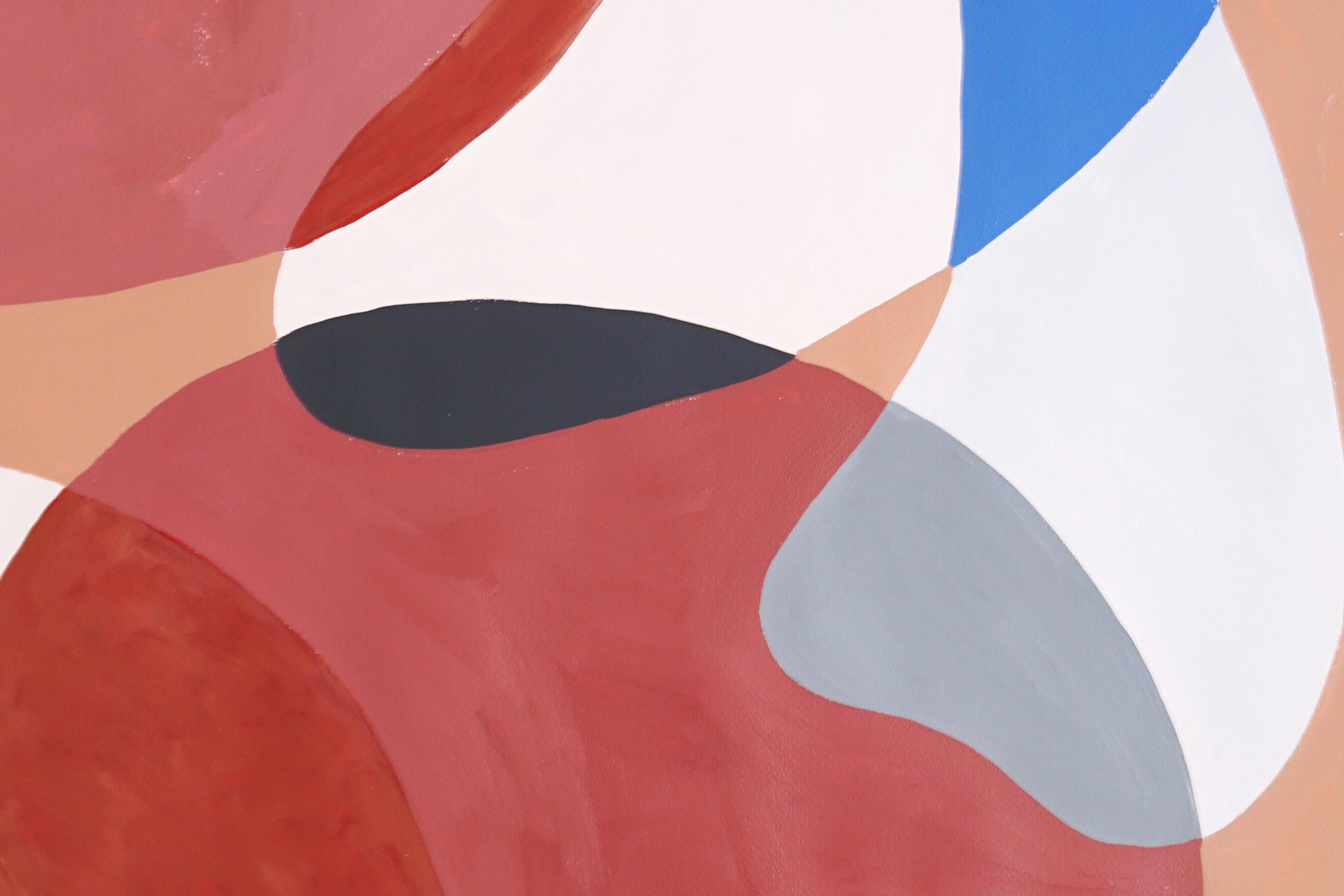 Cueva de Terracota, Formas Abstractas Modernas de Mediados de Siglo, Díptico de Pintura sobre Papel en venta 4