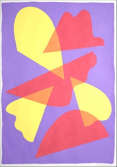 Translucent Streetlights, Yellow, Pink and Purple Mid-Century Abstract Shapes