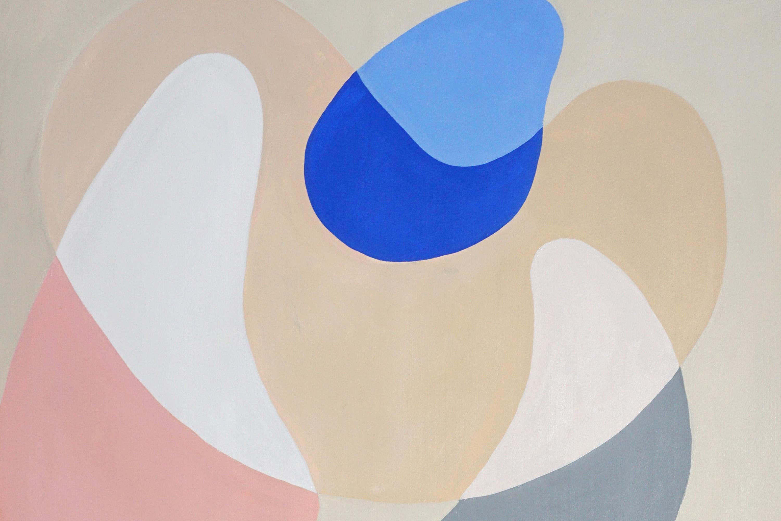 Two Dancers, Choreography Diptych of Abstract Figures in Pastel Tones on Paper For Sale 6