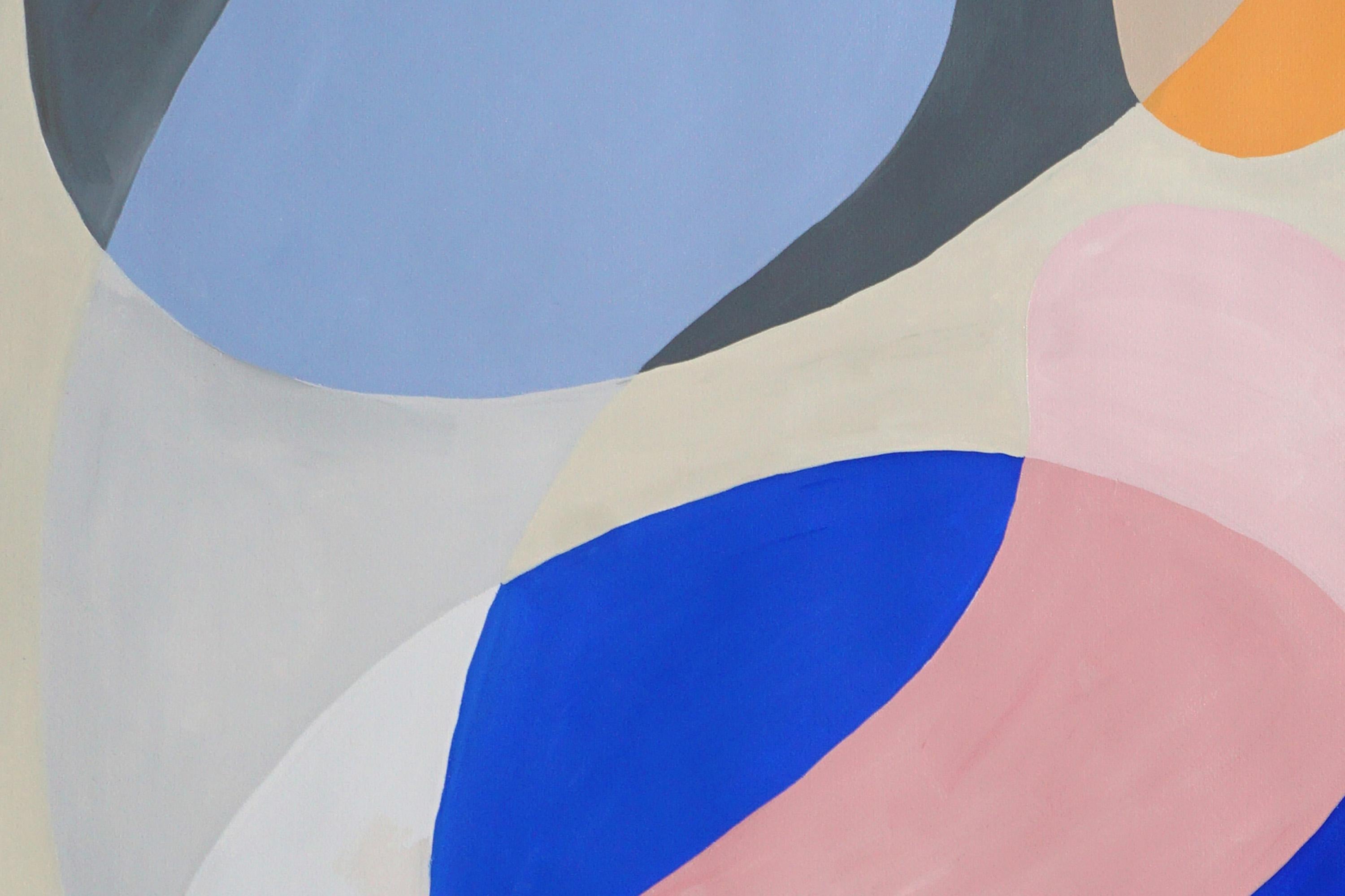Two Dancers, Choreography Diptych of Abstract Figures in Pastel Tones on Paper For Sale 3