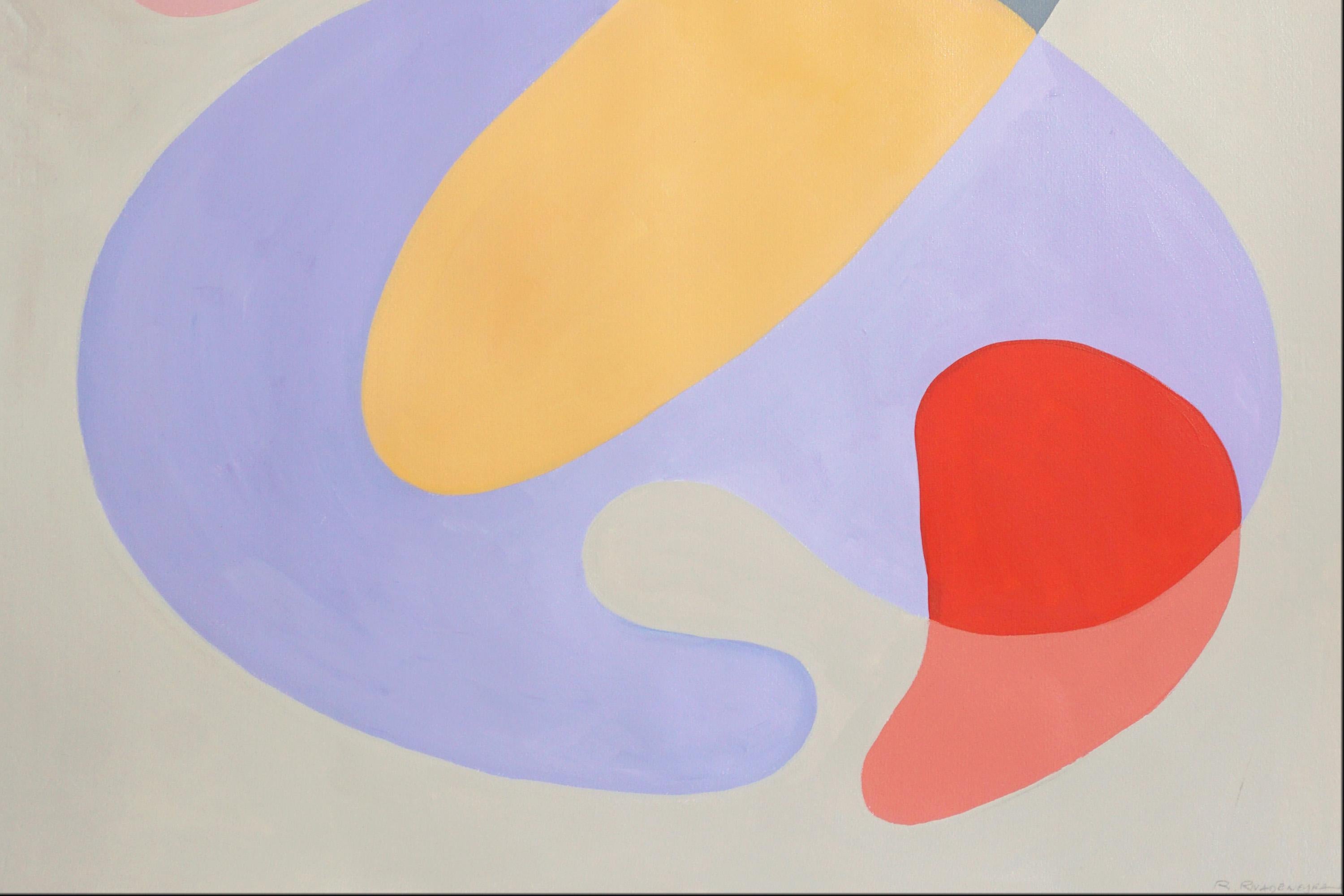 Two Dancers, Choreography Diptych of Abstract Figures in Pastel Tones on Paper For Sale 5