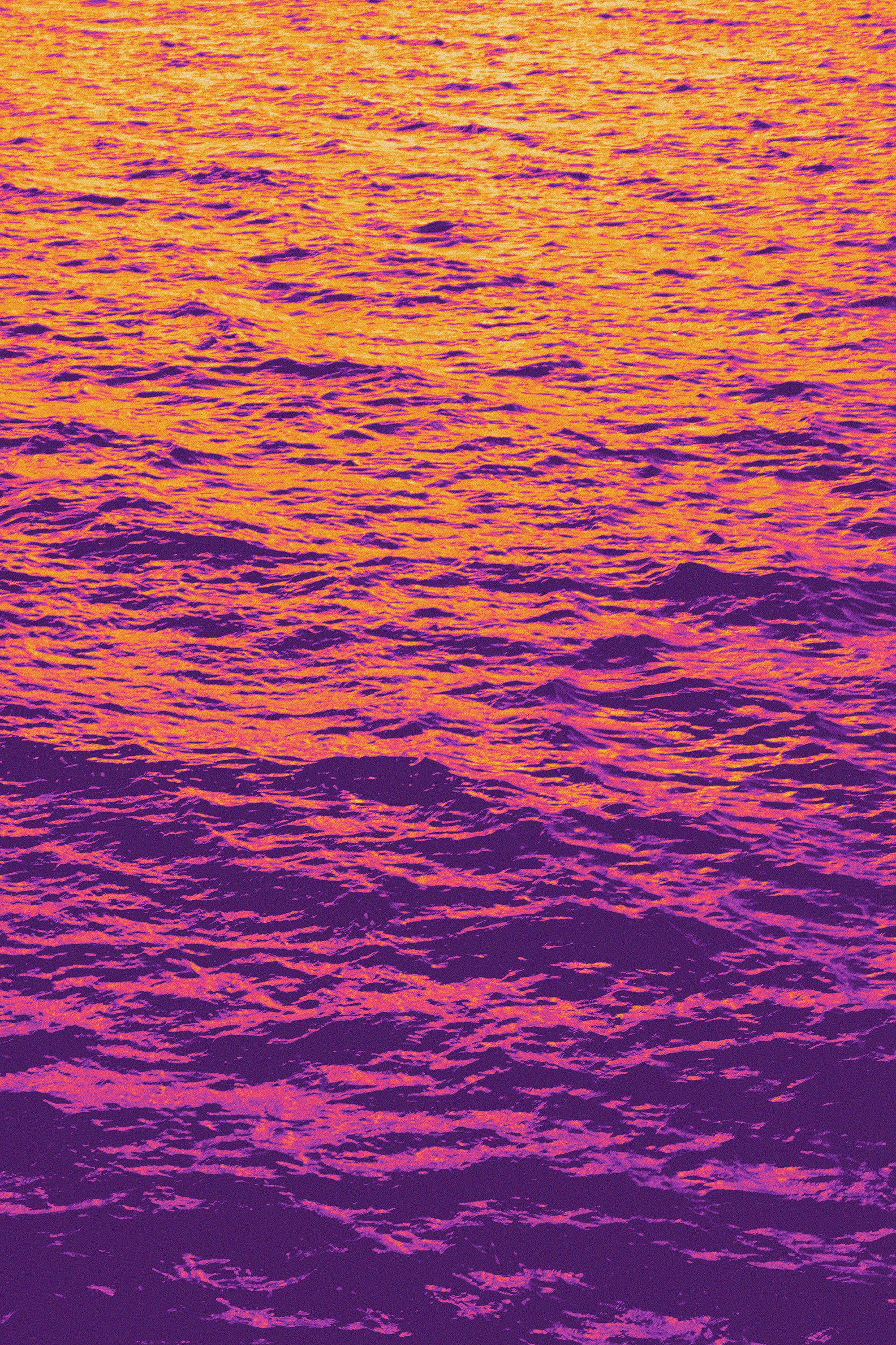 Verbranntes Meereswasser, abstraktes Diptychon, goldgelb-rosa, mediterrane Meereslandschaft im Angebot 3
