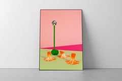 Flamingo Pink Space, Surreal Still Life Composition, Pastel Palette Giclée Print