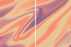 Inside Jupiter's Eye, Marbling Shapes in Warm Earth Tones Diptych, Giclée Print