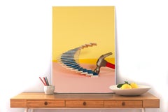 Oscar Niemeyer Staircase, Light Pastel Tones Interior Architecture, Still-Life