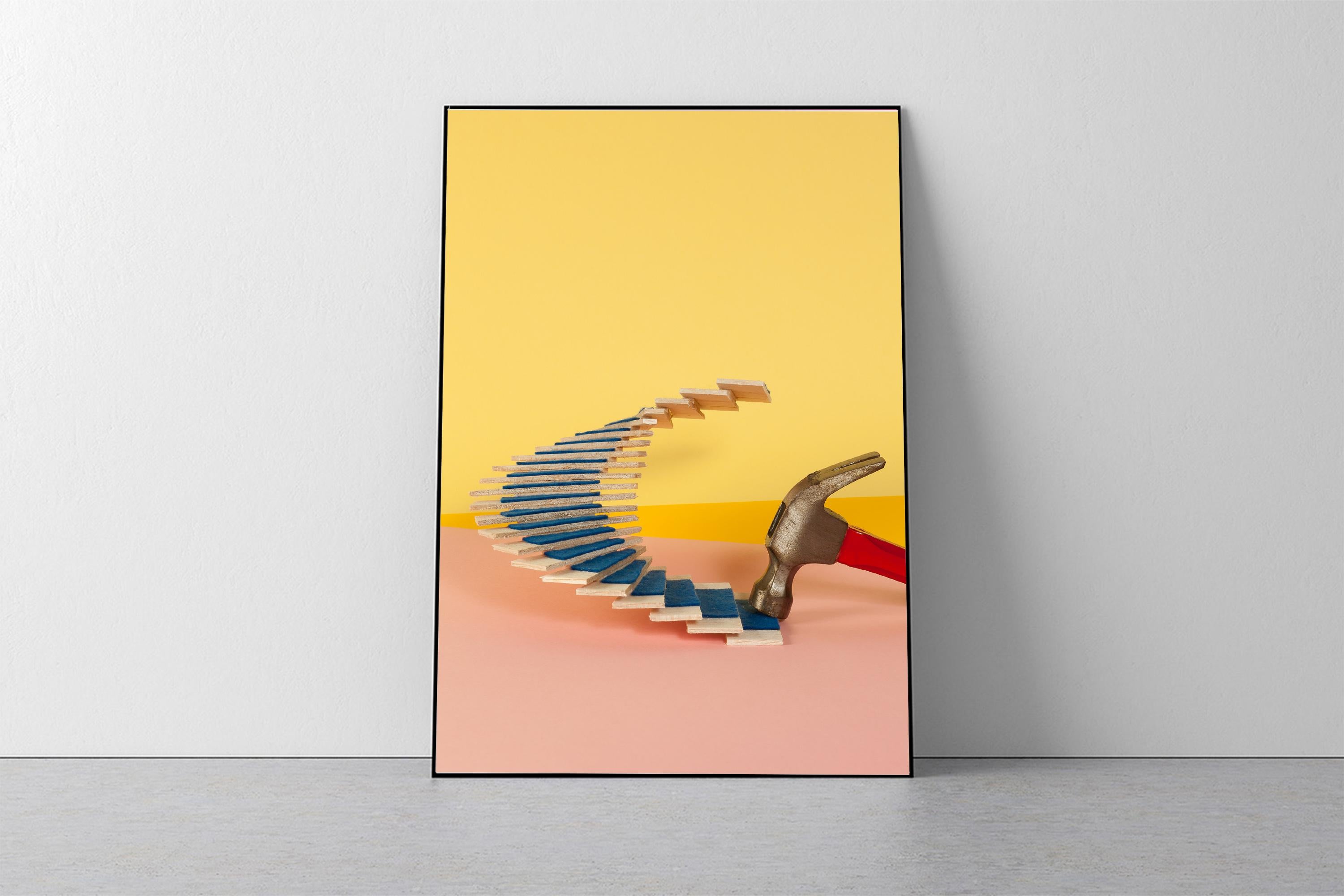 Staircase Oscar Niemeyer n° 7, imprimé Gicle, édition limitée à 3 exemplaires, Pastel clair  - Conceptuel Photograph par Ryan Rivadeneyra