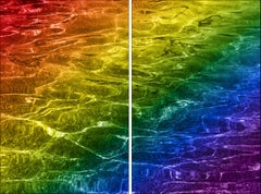 Reflejos de arco iris, Díptico de paisaje acuático, Naturaleza alterada limitada, Giclée, Ondulaciones