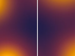 Puestas de Sol Inversas, Gradiente Borroso Abstracto, Malva a Amarillo, Díptico de Impresión Giclée