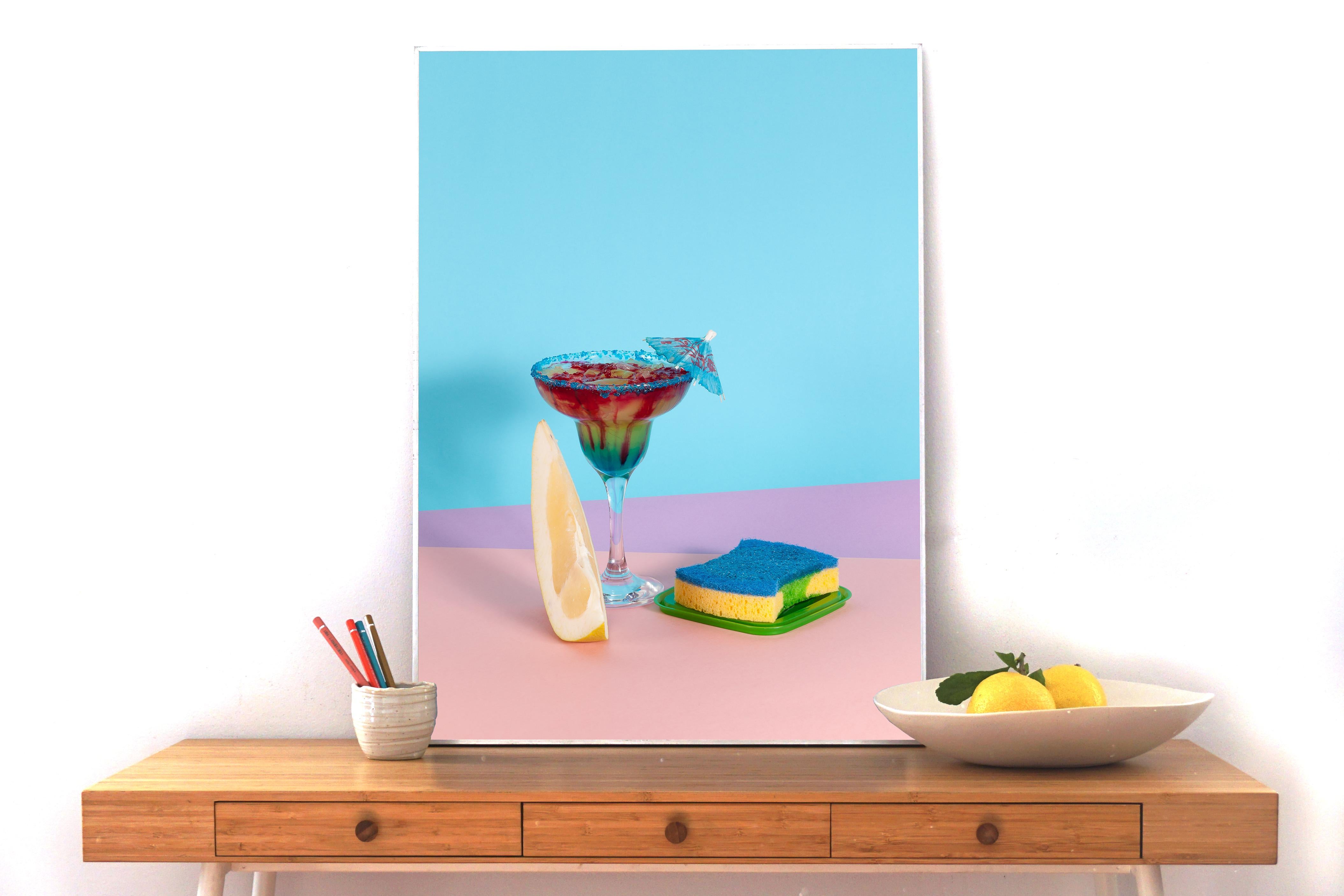 Sexy Miami Futuristic Cocktail Lounge, Giclée, Limited Edition, Pastel Palette - Photograph by Ryan Rivadeneyra