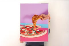 Still Life Pizza, Lively Foodie Scene, Contemporary Photography, Flashy Colors