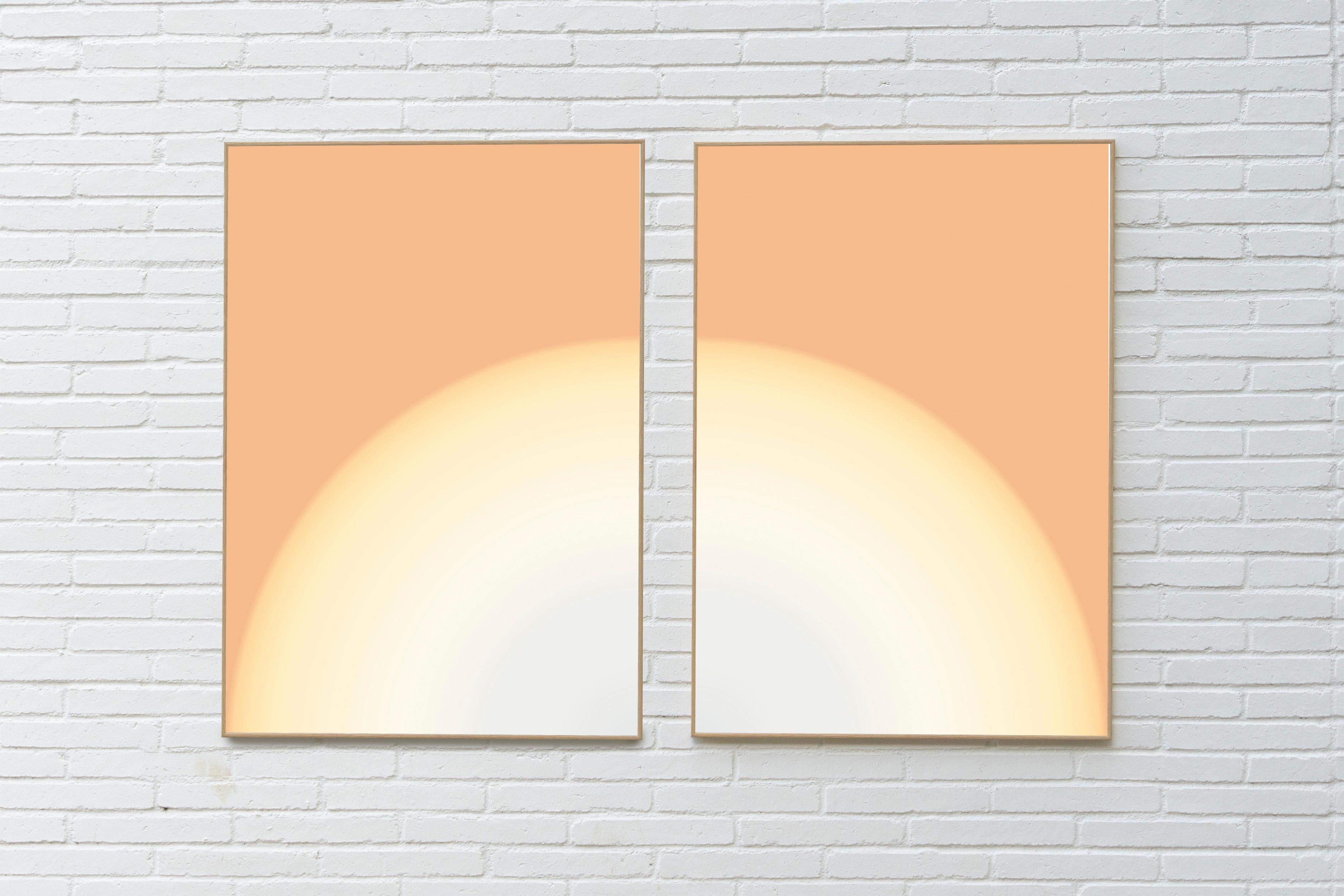 The Sun, Golden Colors, Warm Tones Diptych, Space Age, Abstract Geometry Hue   - Photograph by Ryan Rivadeneyra