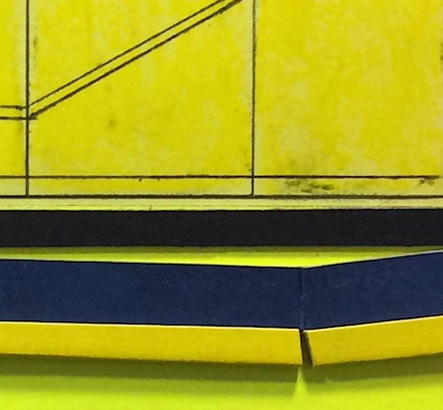 “All-Division 1”, yellow and black collaged architectural wall relief - Abstract Mixed Media Art by Ryan Sarah Murphy