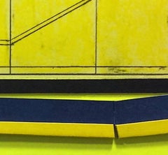 “All-Division 1”, yellow and black collaged architectural wall relief