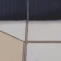 “Pith 1”, pink, cream and black collaged architectural wall relief
