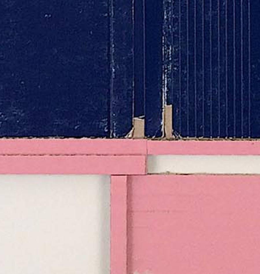 “Remotion 1”, pink, cream, black collaged architectural wall relief - Sculpture by Ryan Sarah Murphy