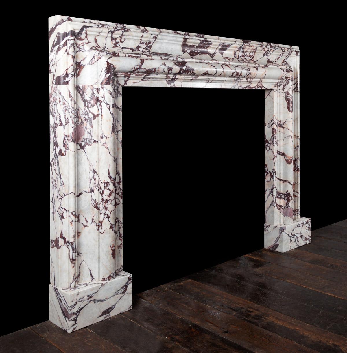 calacatta viola fireplace