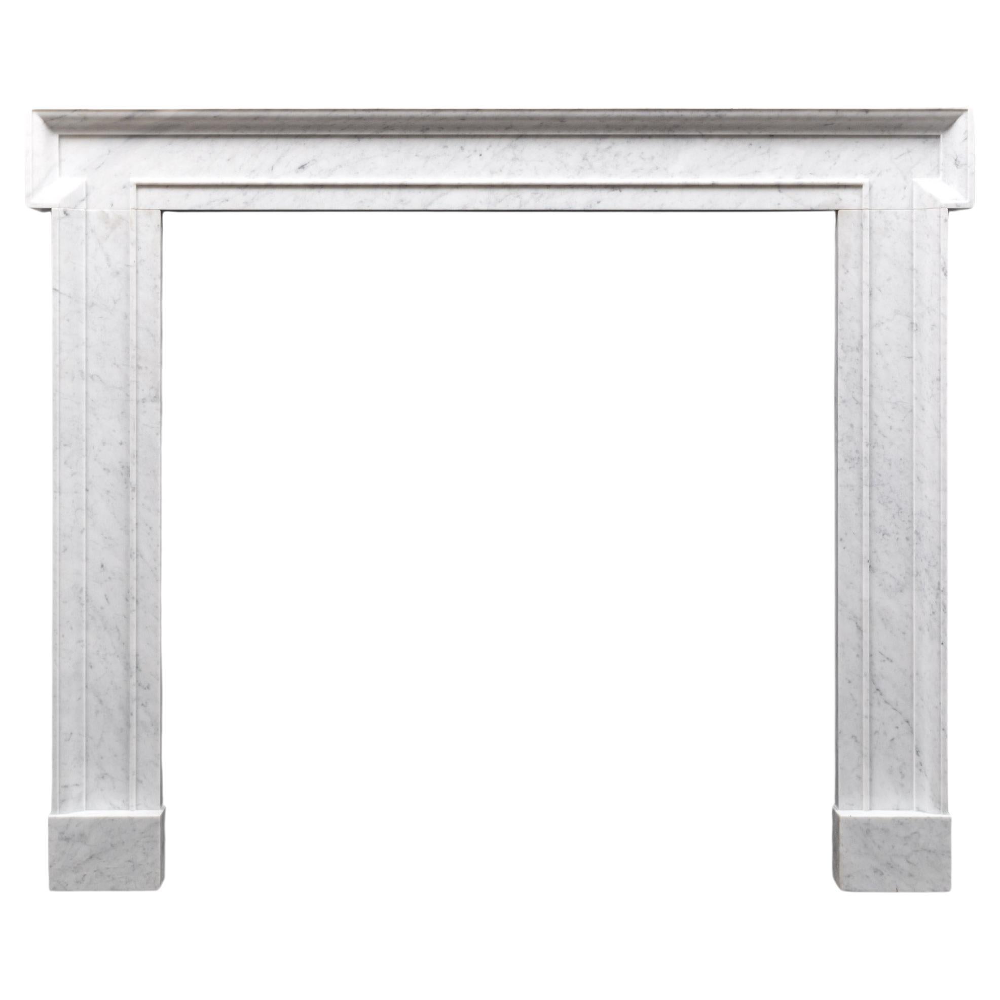 Ryan & Smith Carrara Marble Fireplace Mantle For Sale