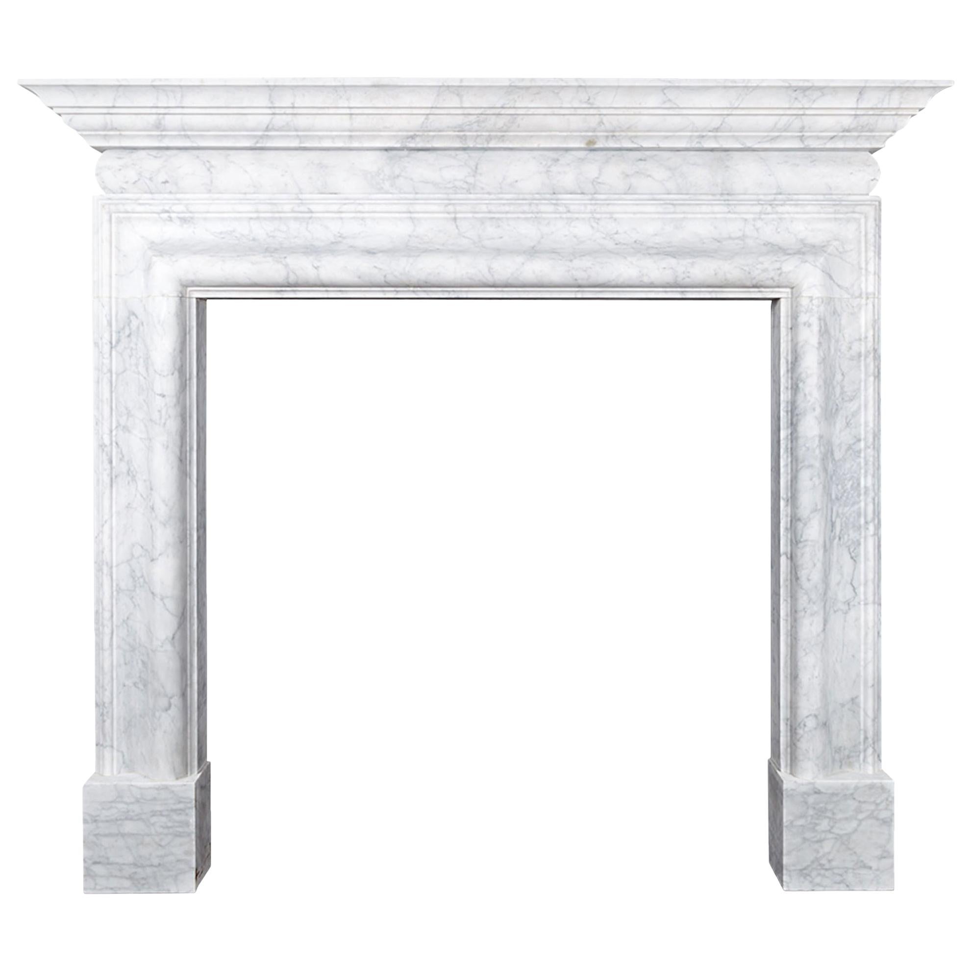 Ryan & Smith Italian Carrara Marble Fireplace For Sale