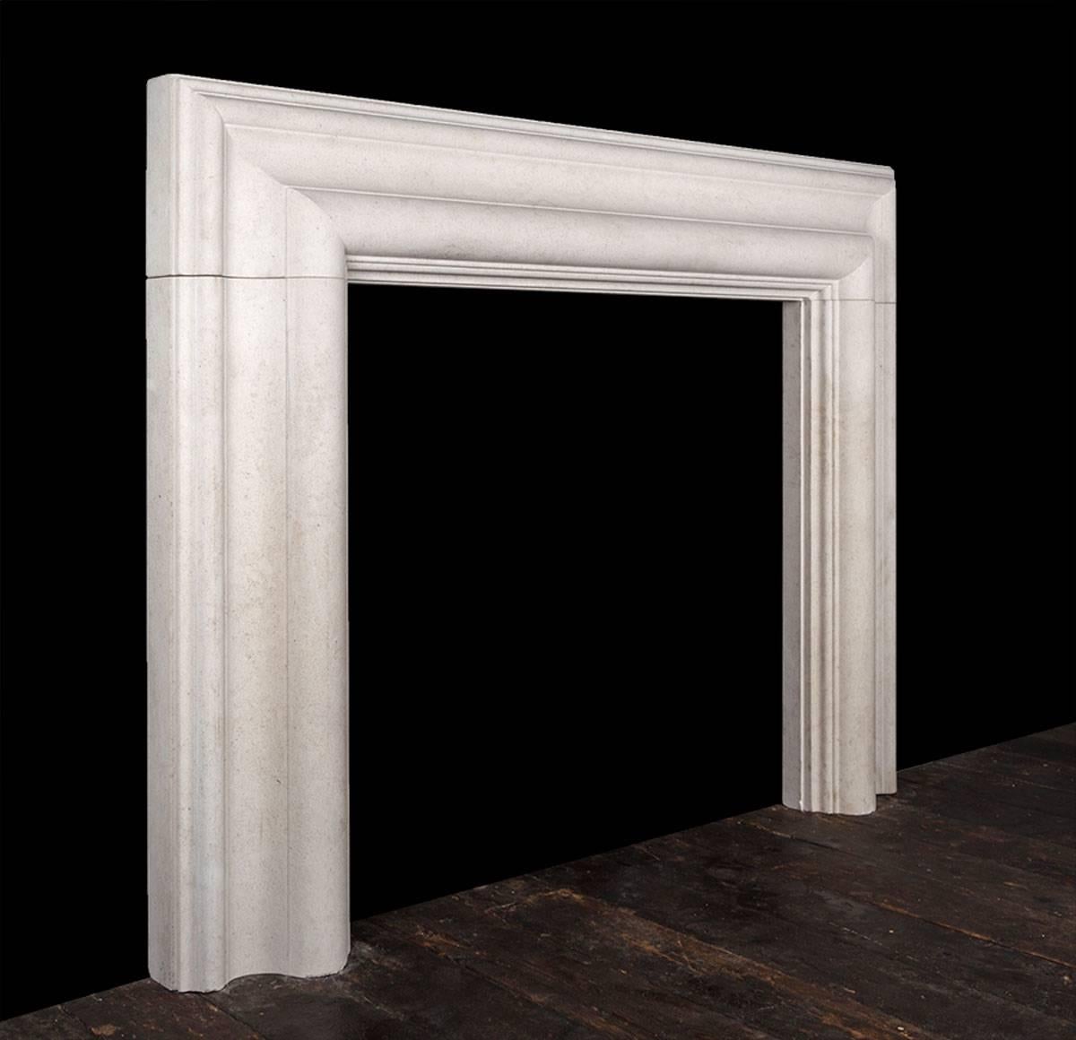 Baroque Ryan & Smith Large Stone Bolection Fireplace For Sale