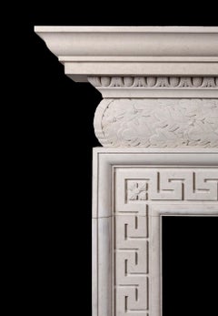 Ryan & Smith Lissadel Hand-Carved English Portland Stone Fireplace