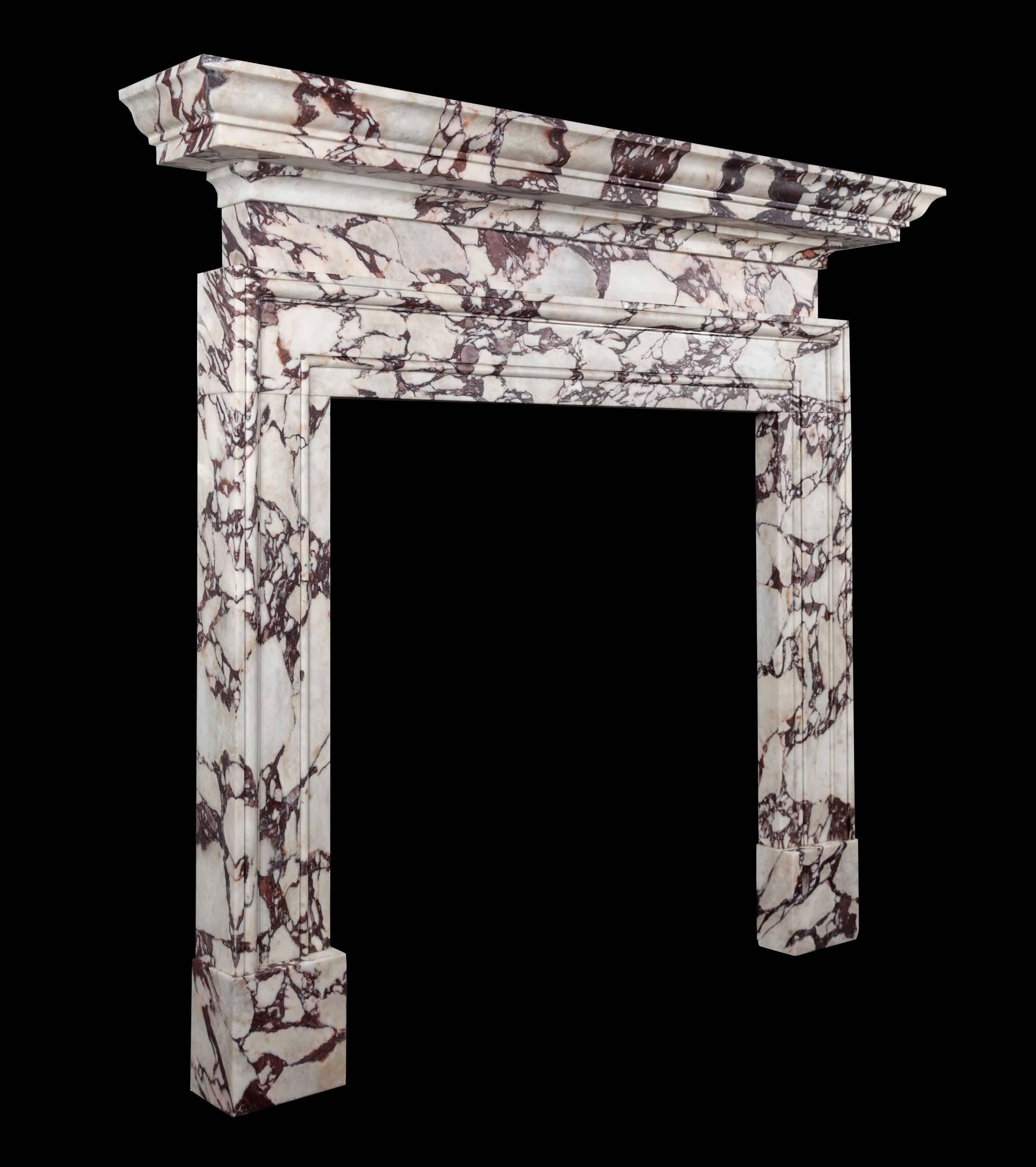 calacatta viola marble fireplace