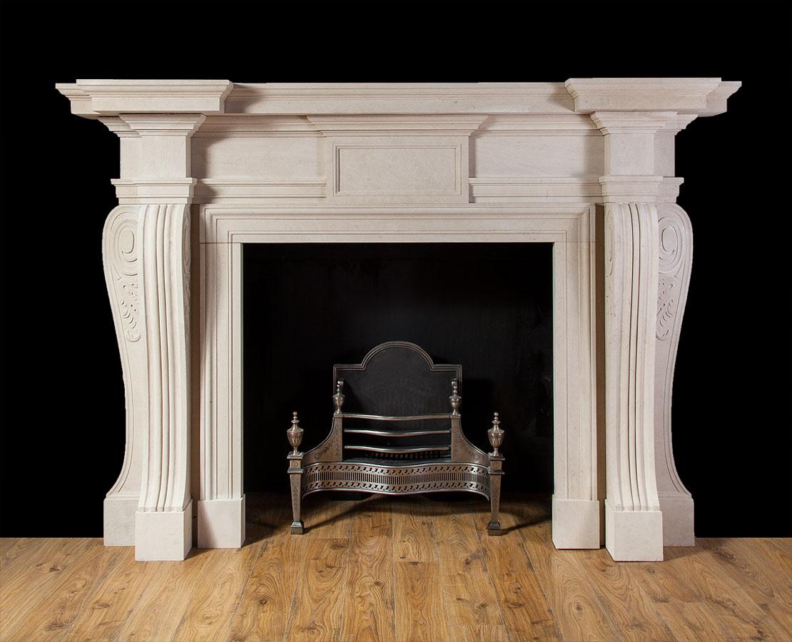 Ryan & Smith Russborough, Large Palladian Portland Stone Fireplace In Excellent Condition For Sale In Tyrone, Northern Ireland