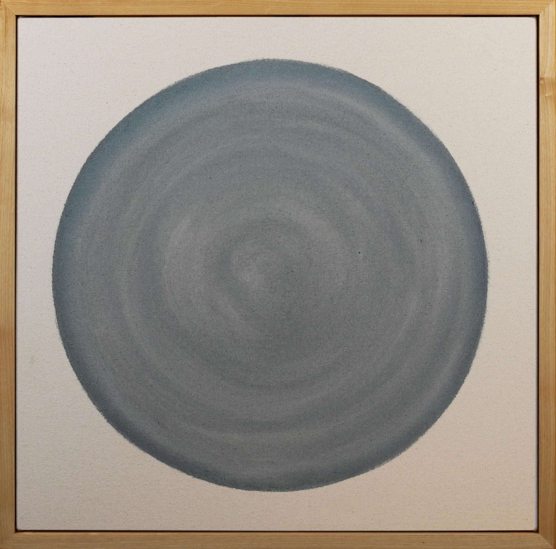 Ryan Snow Abstract Painting - Circle In Blue-Grey no. 2