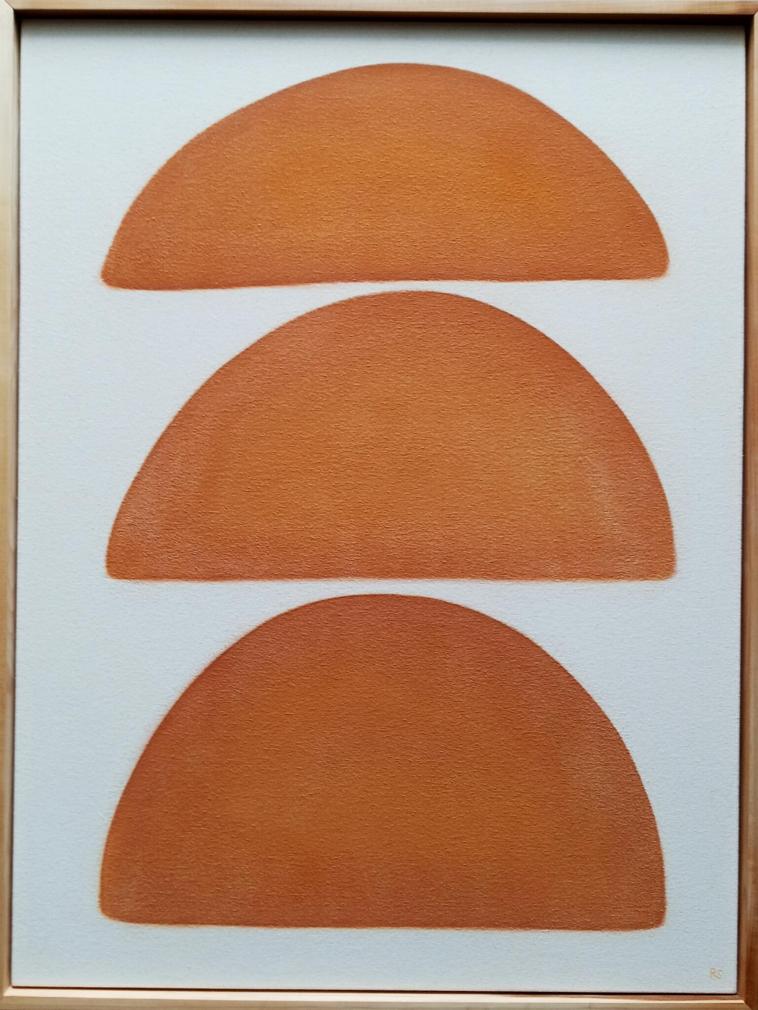 Ryan Snow Abstract Painting - Half Ovals in Ochre no.3