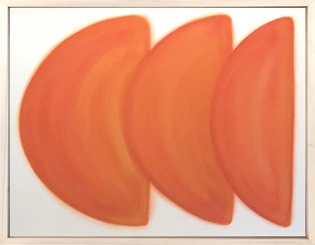 Ryan Snow Abstract Painting - Half Ovals in Orange no. 1