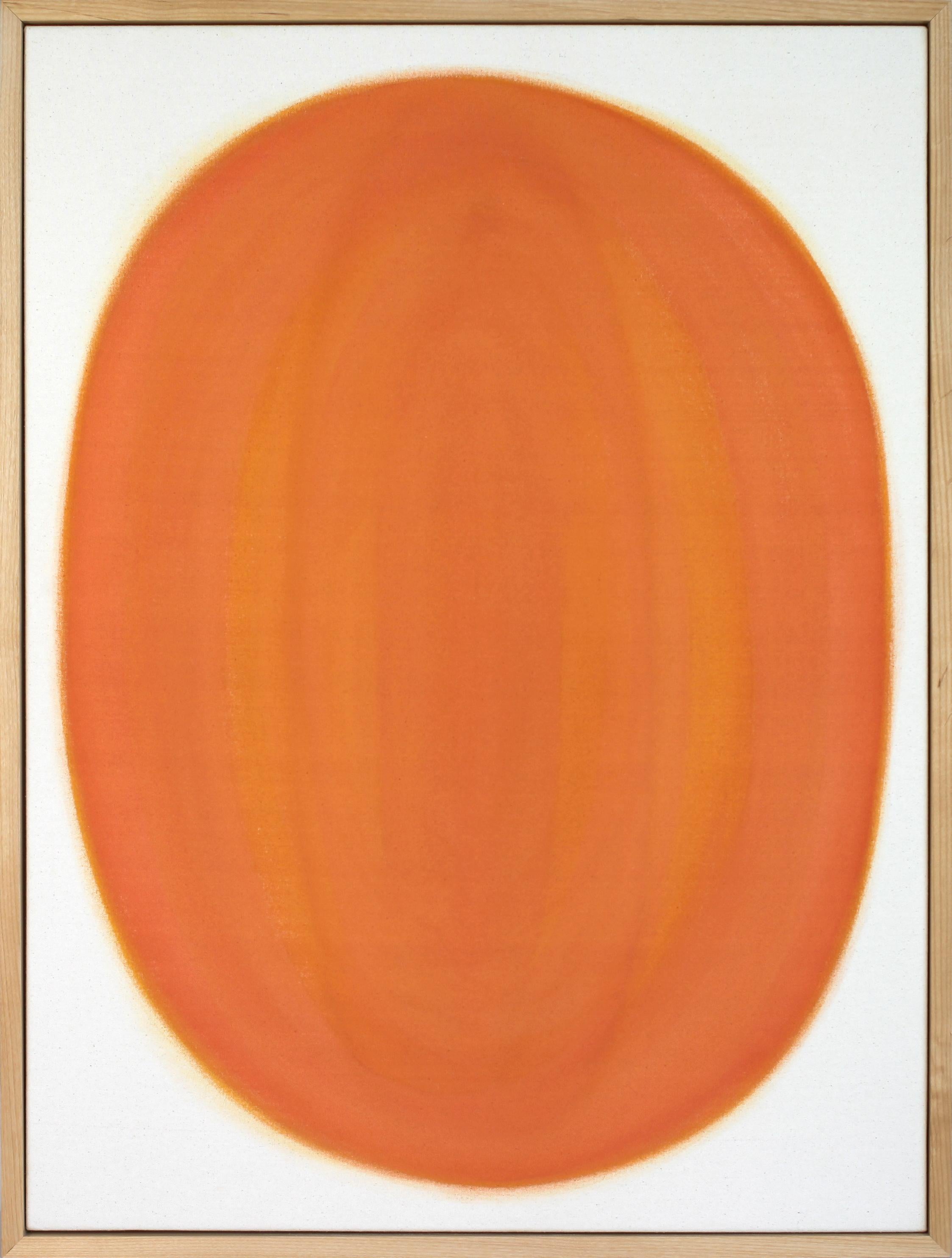 Ryan Snow Abstract Painting - 	 Oval Orb in Orange no. 1