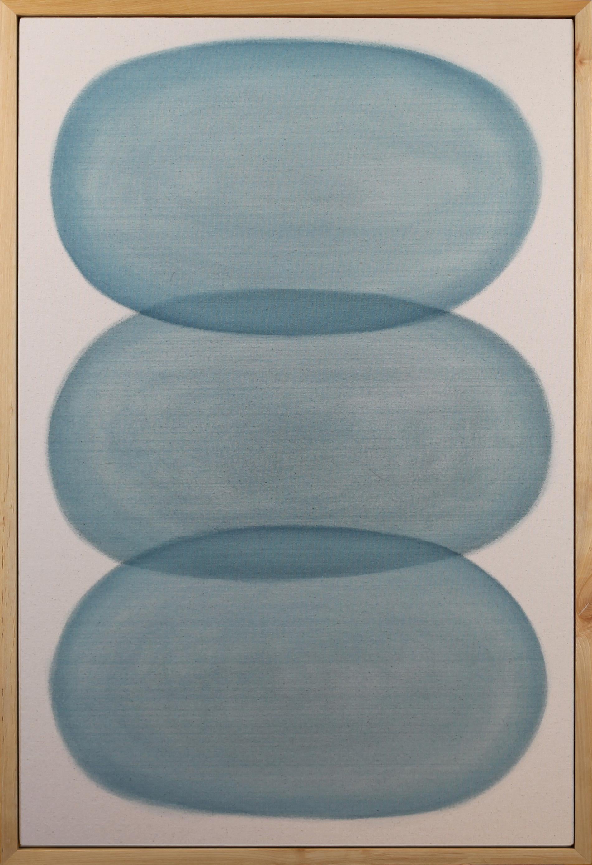 Ryan Snow Abstract Painting - Ovals In Blue no. 8