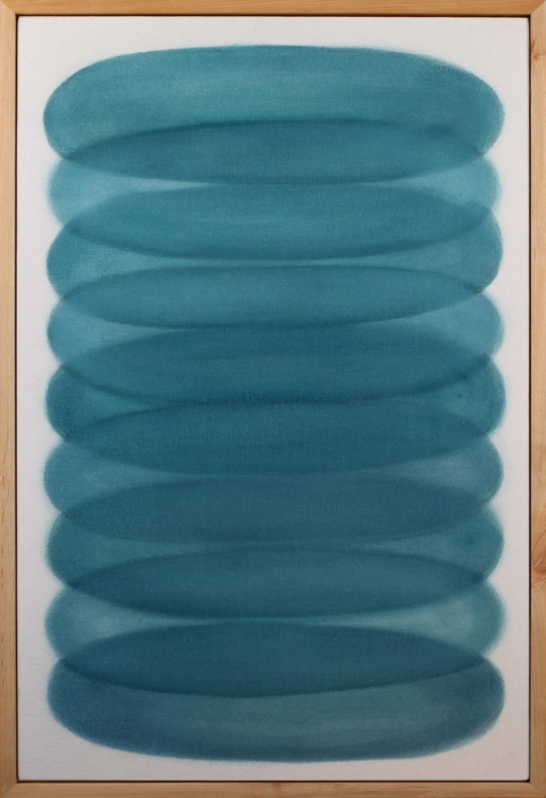 Ryan Snow Abstract Painting - Ovals In Teal no. 1